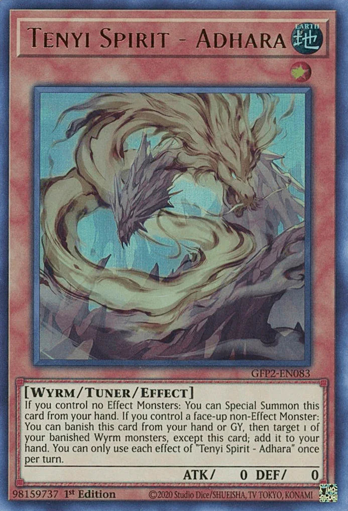 1st Edition, Earth, Ghosts From the Past: The 2nd Haunting, Tuner/Effect Monster, Ultra Rare, Wyrm Tenyi Spirit - Adhara [GFP2-EN083] Ultra Rare - Trading Card World