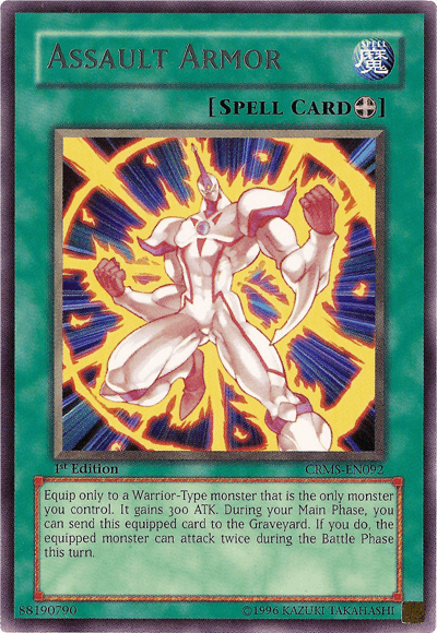 1st Edition, Crimson Crisis, Equip Spell, Rare, Spell, Unlimited Assault Armor [CRMS-EN092] Rare - Trading Card World