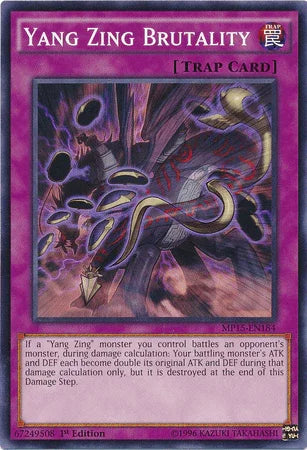 1st Edition, 2015 Mega-Tins Mega Pack, Common, Normal Trap, Trap Yang Zing Brutality [MP15-EN184] Common - Trading Card World