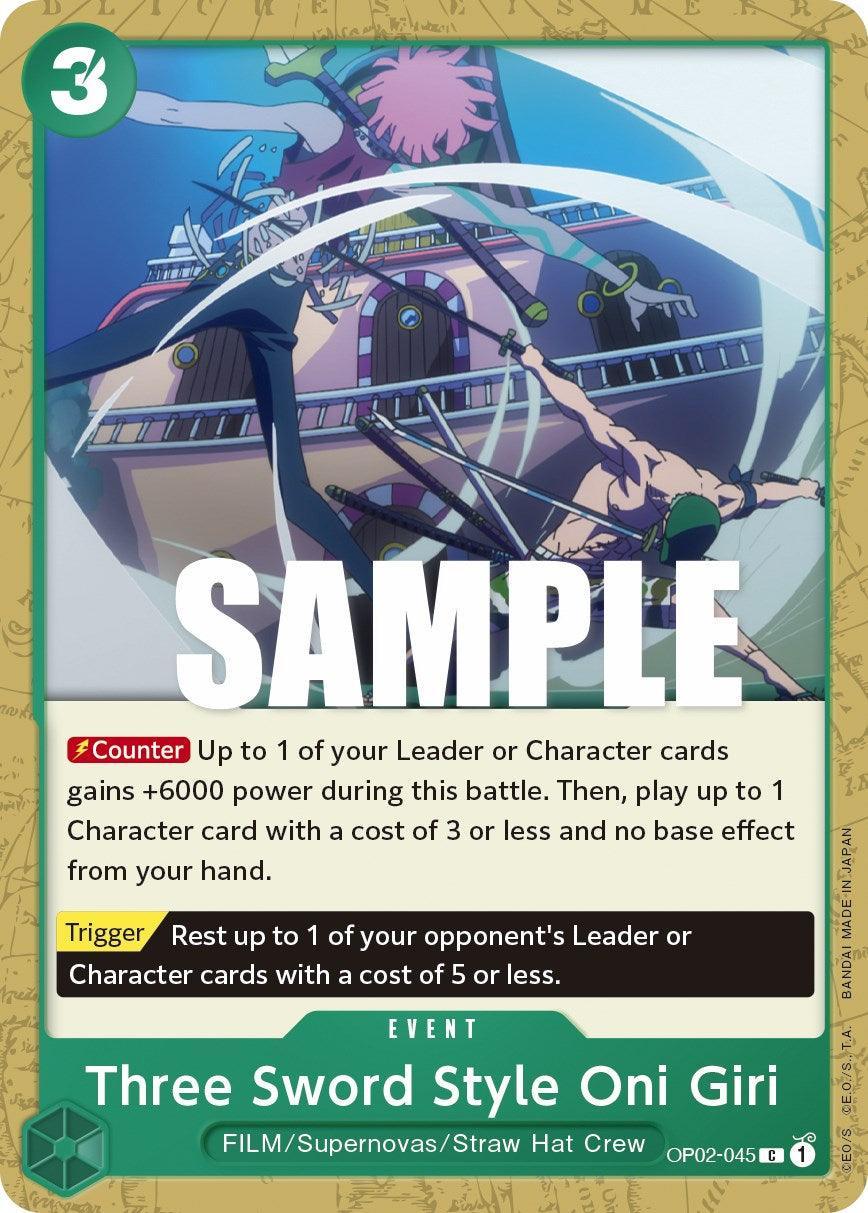Common, Event, Film, Paramount War, Straw Hat Crew, Supernovas Three Sword Style Oni Giri [Paramount War] - Trading Card World