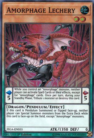 1st Edition, Dragon, Earth, Fists of the Gadgets, Pendulum/Effect Monster, Super Rare Amorphage Lechery [FIGA-EN055] Super Rare - Trading Card World
