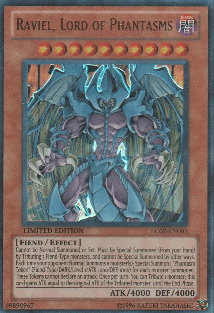 Dark, Effect Monster, Fiend, Legendary Collection 2, Limited, Ultra Rare Raviel, Lord of Phantasms [LC02-EN003] Ultra Rare - Trading Card World