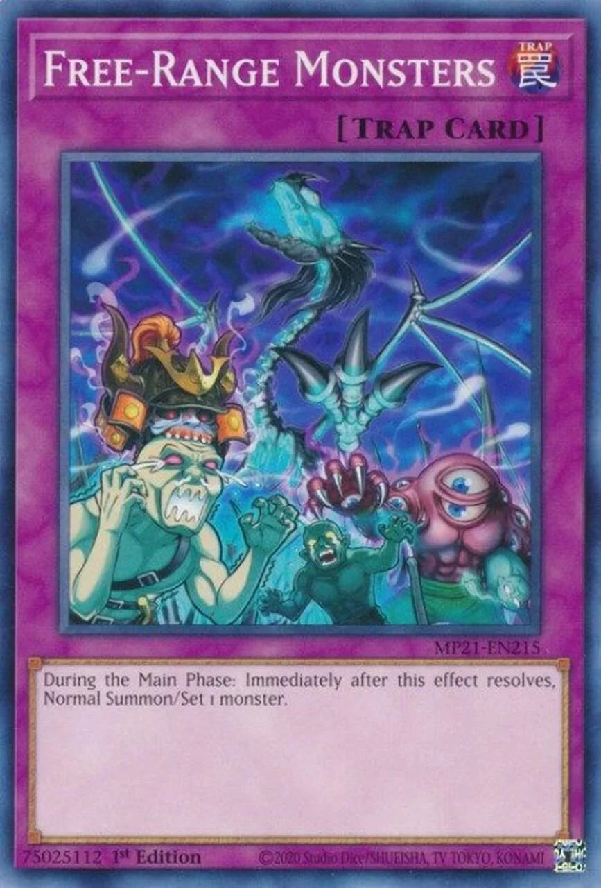 1st Edition, 2021 Tin of Ancient Battles, Common, Normal Trap, Trap Free-Range Monsters [MP21-EN215] Common - Trading Card World