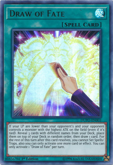 1st Edition, Duel Power, Normal Spell, Spell, Ultra Rare, Unlimited Draw of Fate [DUPO-EN003] Ultra Rare - Trading Card World
