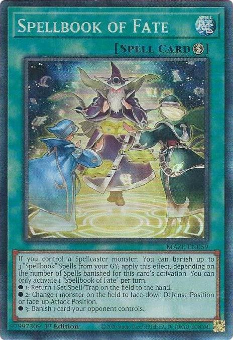 1st Edition, Collector's Rare, Maze of Memories, Quick-Play Spell, Spell Spellbook of Fate [MAZE-EN059] Collector's Rare - Trading Card World