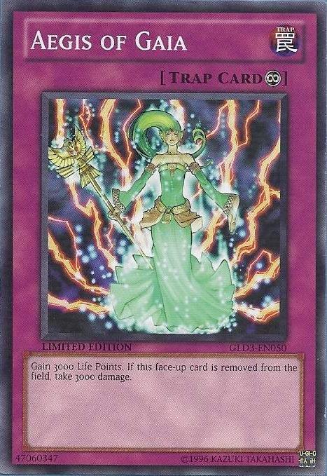 Common, Continuous Trap, Gold Series 3, Limited, Trap Aegis of Gaia [GLD3-EN050] Common - Trading Card World