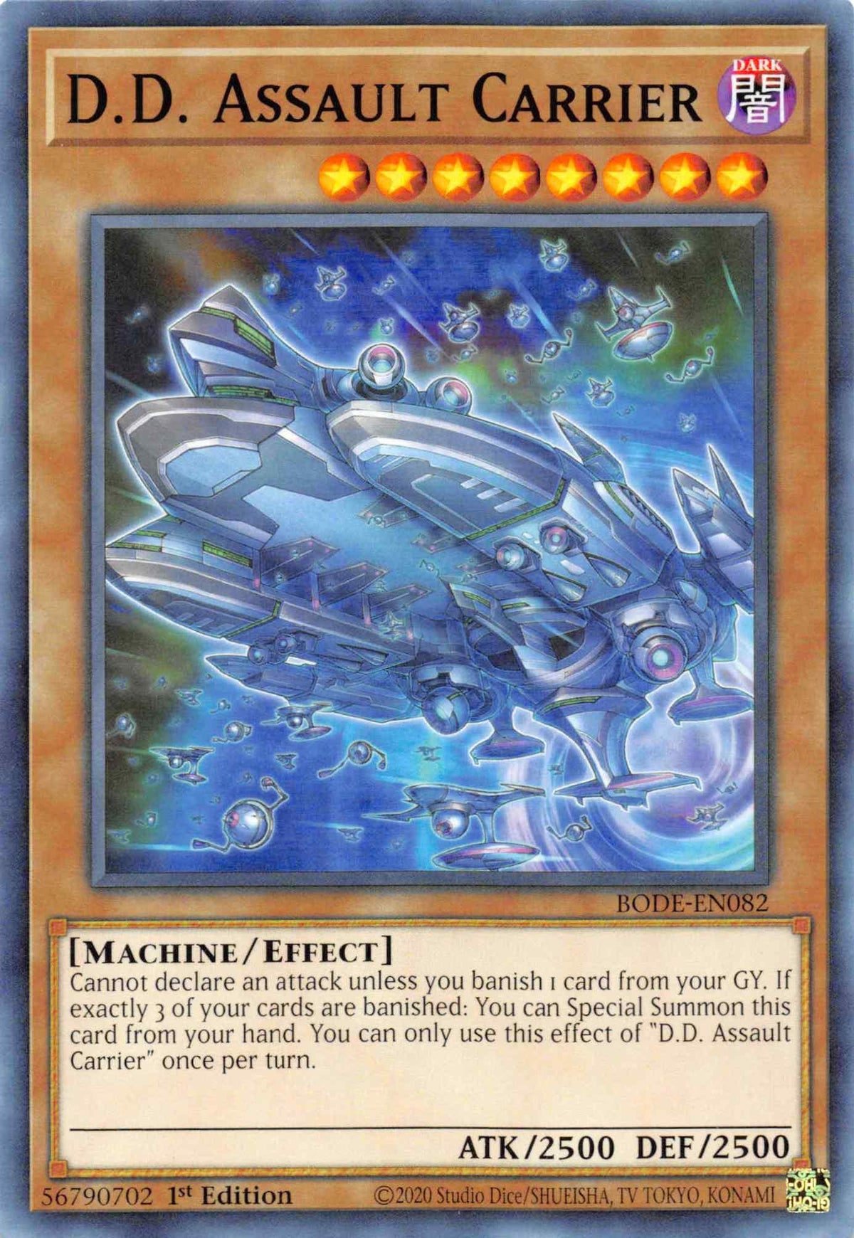1st Edition, Burst of Destiny, Common, Dark, Effect Monster, Machine D.D. Assault Carrier [BODE-EN082] Common - Trading Card World