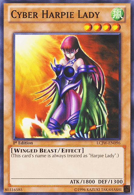 1st Edition, Common, Effect Monster, Legendary Collection 4: Joey's World, Wind, Winged Beast Cyber Harpie Lady [LCJW-EN096] Common - Trading Card World