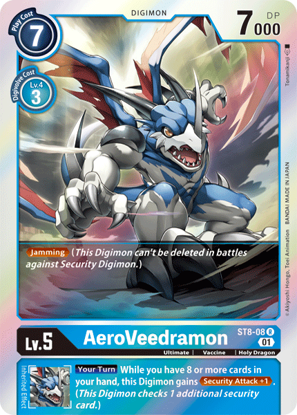Blue, Digimon, Holy Dragon, Rare, ST8-08, Starter Deck: Ulforce Veedramon, Ultimate, Vaccine AeroVeedramon [ST8-08] [Starter Deck: Ulforce Veedramon] - Trading Card World