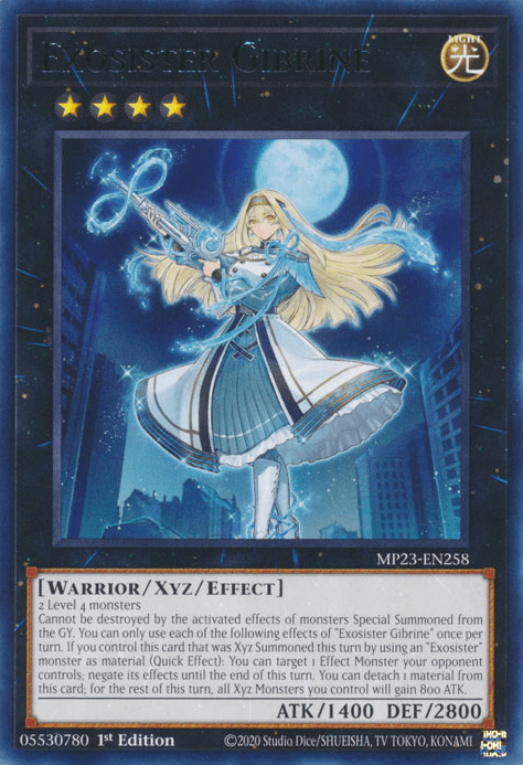 1st Edition, Dueling Heroes Collectors Tin - Mega Pack (25th Anniversary Edition), Light, Rare, Warrior, Xyz/Effect Monster Exosister Gibrine [MP23-EN258] Rare - Trading Card World