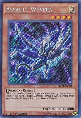 1st Edition, Dragon, Effect Monster, Light, Secret Rare, The Dark Side of Dimensions Movie Pack: Secret Edition Assault Wyvern [MVP1-ENS03] Secret Rare - Trading Card World