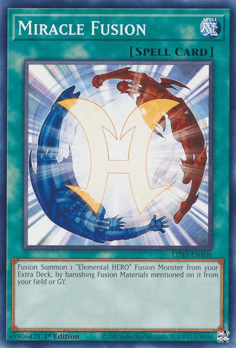1st Edition, Common, Legendary Duelists: Season 3, Normal Spell, Spell Miracle Fusion [LDS3-EN106] Common - Trading Card World