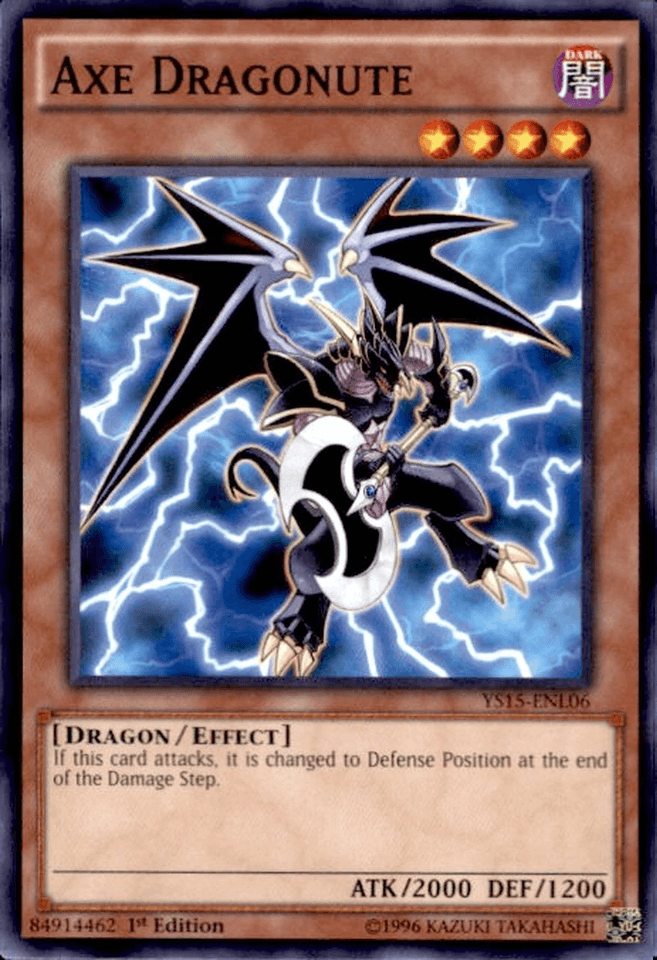 1st Edition, Common, Dark, Dragon, Effect Monster, Starter Deck: Dark Legion Axe Dragonute [YS15-ENL06] Common - Trading Card World