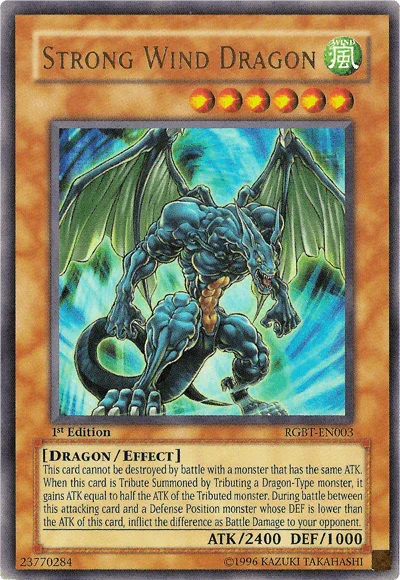 1st Edition, Dragon, Effect Monster, Raging Battle, Ultra Rare, Unlimited, Wind Strong Wind Dragon [RGBT-EN003] Ultra Rare - Trading Card World