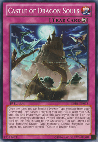 1st Edition, Common, Continuous Trap, Structure Deck: Saga of Blue-Eyes White Dragon, Trap, Unlimited Castle of Dragon Souls [SDBE-EN033] Common - Trading Card World