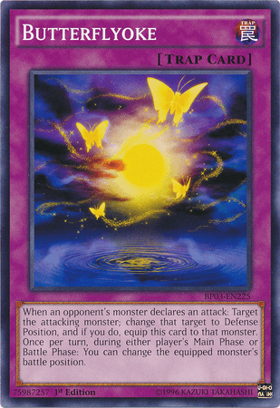 1st Edition, Battle Pack 3: Monster League, Common, Normal Trap, Trap Butterflyoke [BP03-EN225] Common - Trading Card World