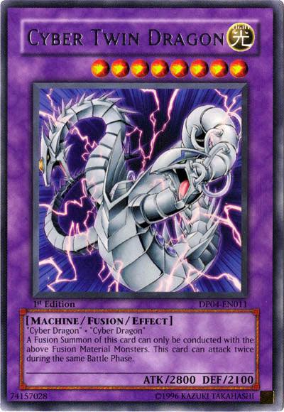 1st Edition, Duelist Pack 4: Zane Truesdale, Fusion/Effect Monster, Light, Machine, Rare, Unlimited Cyber Twin Dragon [DP04-EN011] Rare - Trading Card World