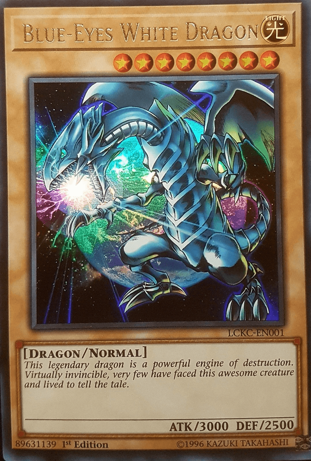 1st Edition, Dragon, Legendary Collection Kaiba, Light, Normal Monster, Ultra Rare, Unlimited Blue-Eyes White Dragon (Version 3) [LCKC-EN001] Ultra Rare - Trading Card World