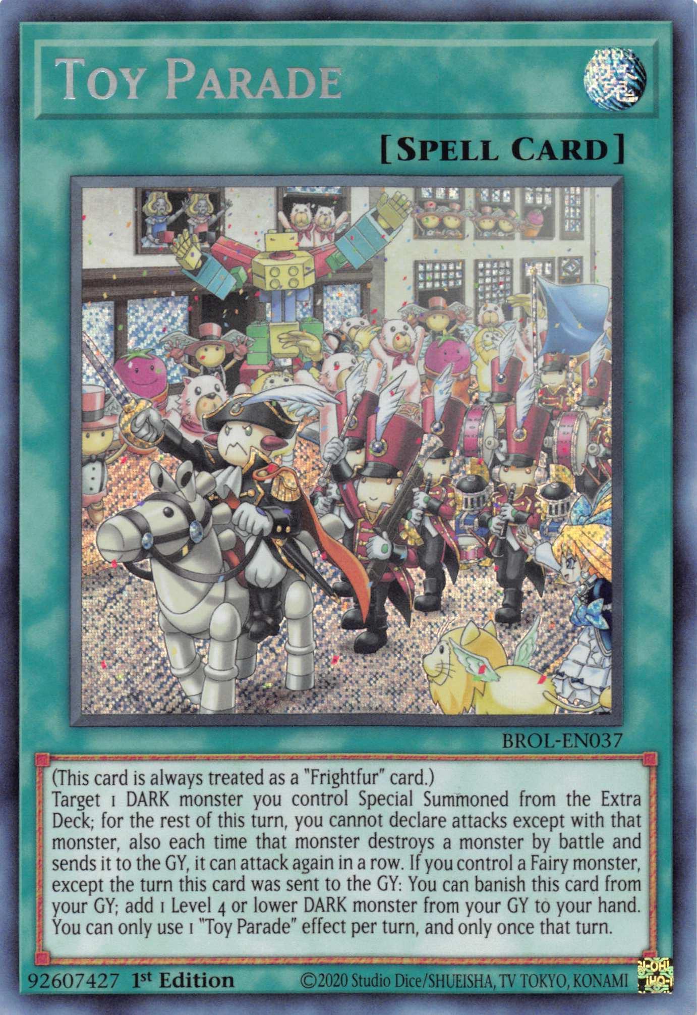 1st Edition, Brothers of Legend, Normal Spell, Secret Rare, Spell Toy Parade [BROL-EN037] Secret Rare - Trading Card World