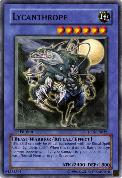1st Edition, Beast-Warrior, Common, Earth, Ritual/Effect Monster, Strike of Neos, Unlimited Lycanthrope [STON-EN032] Common - Trading Card World