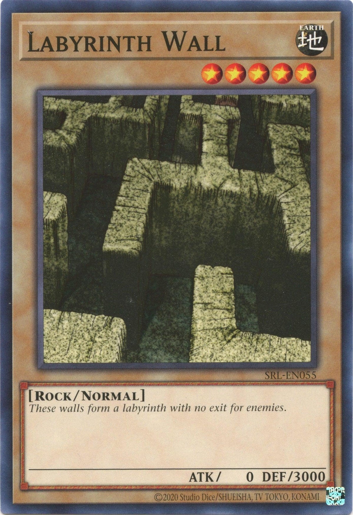Common, Earth, Normal Monster, Rock, Spell Ruler (25th Anniversary Edition), Unlimited Labyrinth Wall (25th Anniversary) [SRL-EN055] Common - Trading Card World