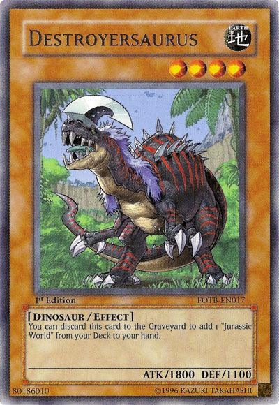 1st Edition, Dinosaur, Earth, Effect Monster, Force of the Breaker, Rare, Unlimited Destroyersaurus [FOTB-EN017] Rare - Trading Card World
