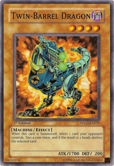 1st Edition, Dark, Effect Monster, Machine, Super Rare, The Duelist Genesis, Unlimited Twin-Barrel Dragon [TDGS-EN029] Super Rare - Trading Card World