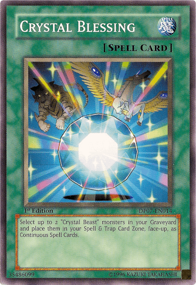 1st Edition, Common, Duelist Pack 7: Jesse Anderson, Normal Spell, Spell, Unlimited Crystal Blessing [DP07-EN014] Common - Trading Card World