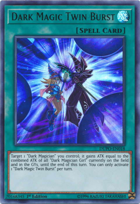 1st Edition, Duel Power, Normal Spell, Spell, Ultra Rare, Unlimited Dark Magic Twin Burst [DUPO-EN018] Ultra Rare - Trading Card World