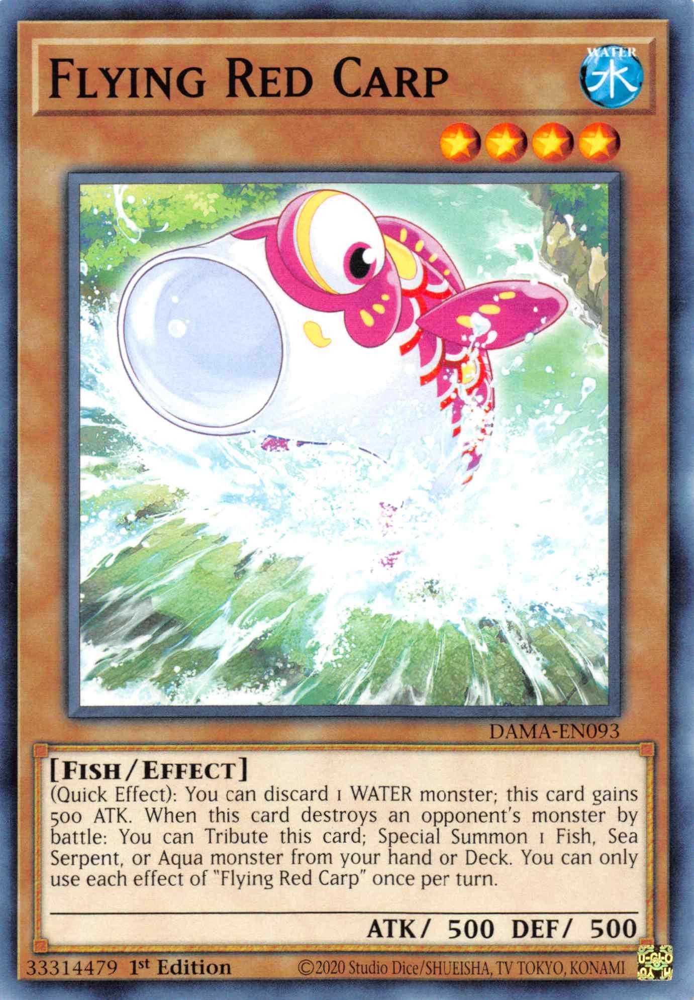 1st Edition, Common, Dawn of Majesty, Effect Monster, Fish, Water Flying Red Carp [DAMA-EN093] Common - Trading Card World