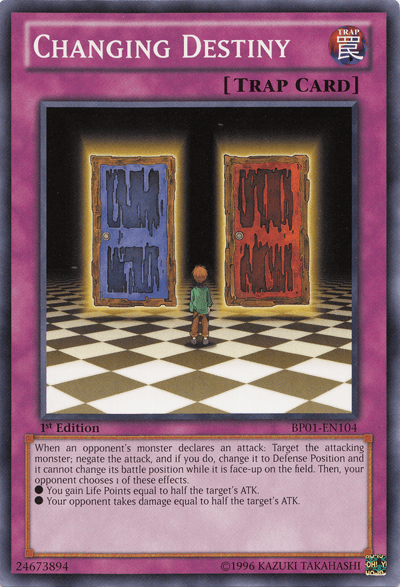 1st Edition, Battle Pack: Epic Dawn, Common, Normal Trap, Trap, Unlimited Changing Destiny [BP01-EN104] Common - Trading Card World