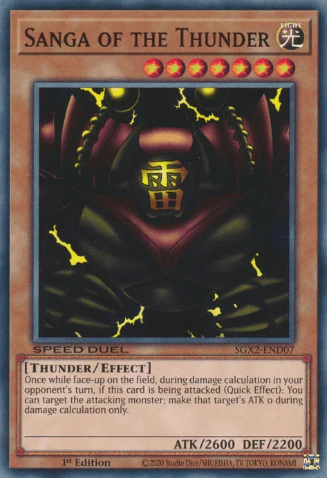 1st Edition, Common, Effect Monster, Light, Speed Duel GX: Midterm Paradox, Thunder Sanga of the Thunder [SGX2-END07] Common - Trading Card World