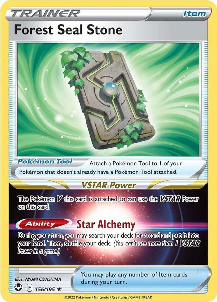156, Item, Normal, Rare, Sword & Shield: Silver Tempest Forest Seal Stone (156/195) (Theme Deck Exclusive) [Sword & Shield: Silver Tempest] - Trading Card World