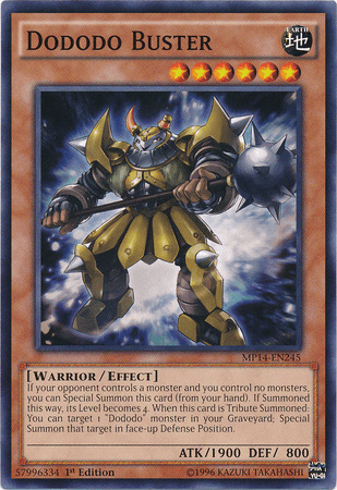1st Edition, 2014 Mega-Tins Mega Pack, Common, Earth, Effect Monster, Warrior Dododo Buster [MP14-EN245] Common - Trading Card World