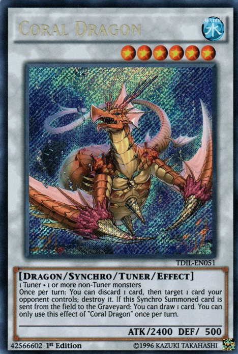 1st Edition, Dragon, Secret Rare, Synchro/Tuner/Effect Monster, The Dark Illusion, Unlimited, Water Coral Dragon [TDIL-EN051] Secret Rare - Trading Card World