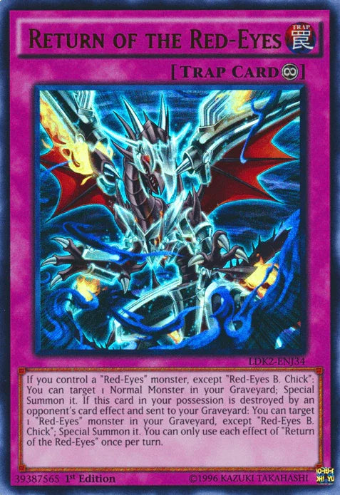 1st Edition, Continuous Trap, Legendary Decks II, Trap, Ultra Rare, Unlimited Return of the Red-Eyes [LDK2-ENJ34] Ultra Rare - Trading Card World