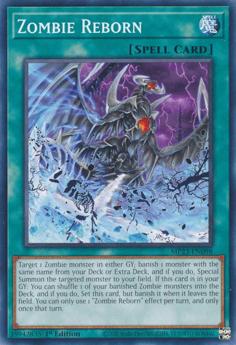 1st Edition, Common, Dueling Heroes Collectors Tin - Mega Pack (25th Anniversary Edition), Normal Spell, Spell Zombie Reborn [MP23-EN098] Common - Trading Card World