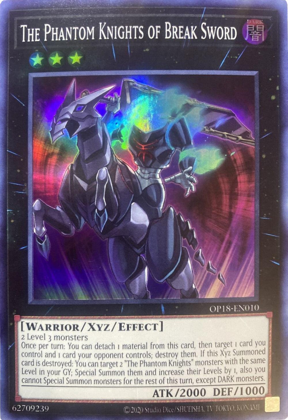 Dark, OTS Tournament Pack 18, Super Rare, Unlimited, Warrior, Xyz/Effect Monster The Phantom Knights of Break Sword [OP18-EN010] Super Rare - Trading Card World