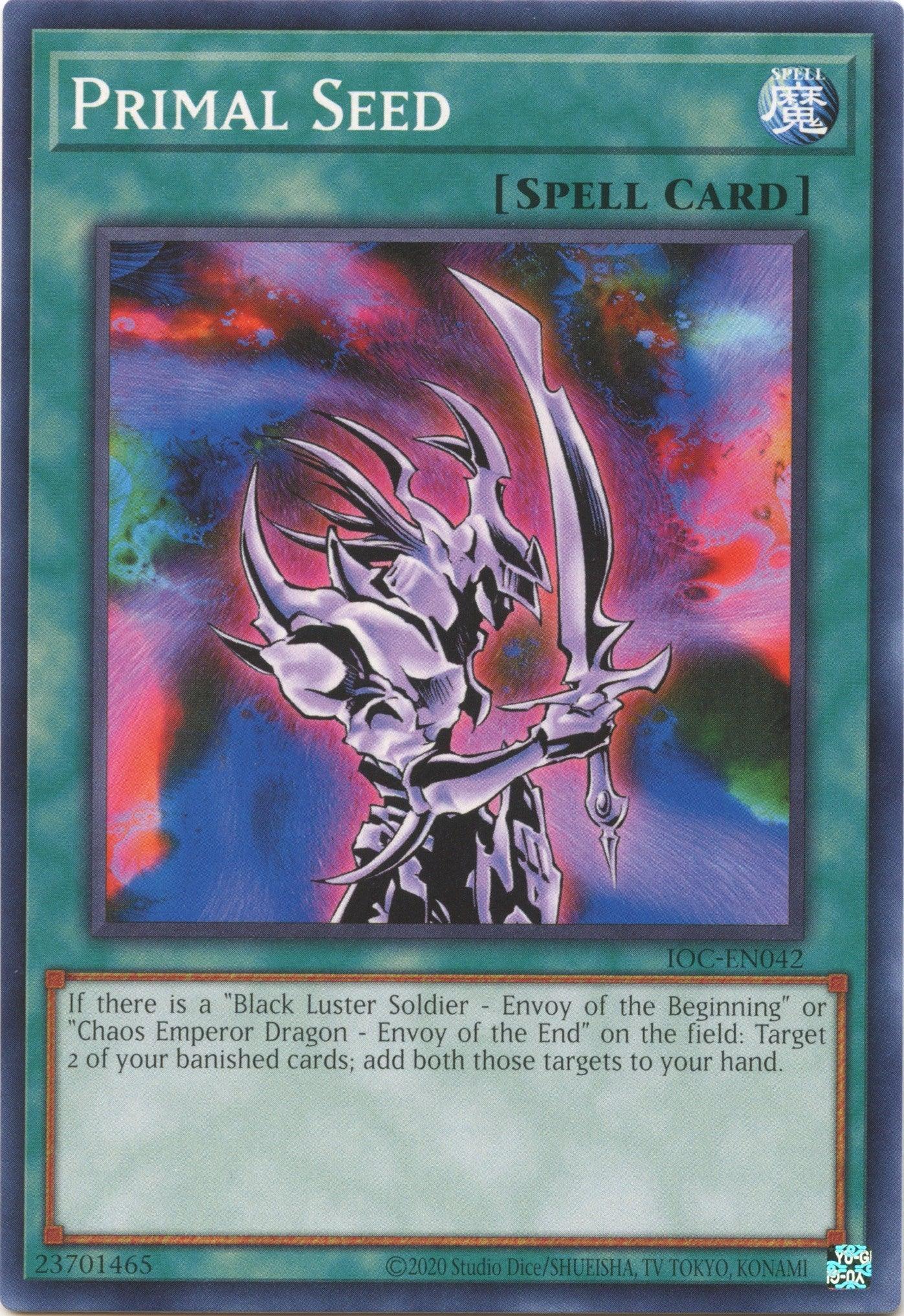 Common, Invasion of Chaos (25th Anniversary Edition), Normal Spell, Spell, Unlimited Primal Seed (25th Anniversary) [IOC-EN042] Common - Trading Card World