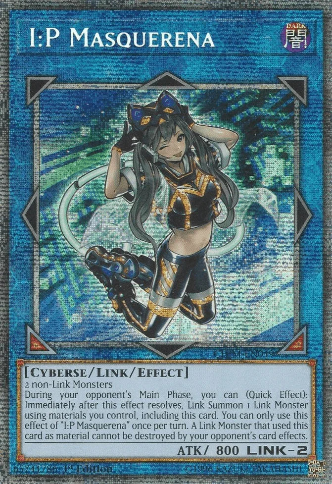 1st Edition, Chaos Impact, Cyberse, Dark, Link/Effect Monster, Starlight Rare I:P Masquerena (Starlight Rare) [CHIM-EN049] Starlight Rare - Trading Card World