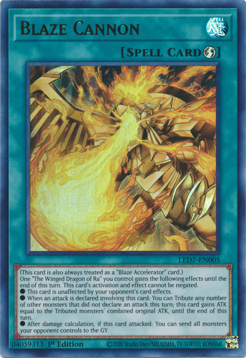 1st Edition, Legendary Duelists: Rage of Ra, Quick Play Spell, Spell, Ultra Rare, Unlimited Blaze Cannon [LED7-EN005] Ultra Rare - Trading Card World