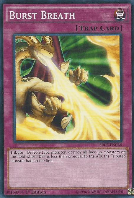 1st Edition, Common, Normal Trap, Structure Deck: Rise of the True Dragons, Trap Burst Breath [SR02-EN036] Common - Trading Card World