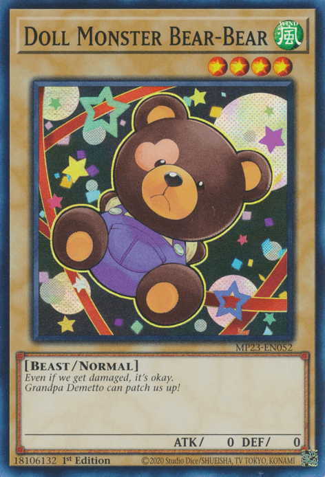 1st Edition, Beast, Dueling Heroes Collectors Tin - Mega Pack (25th Anniversary Edition), Normal Monster, Super Rare, Wind Doll Monster Bear-Bear [MP23-EN052] Super Rare - Trading Card World