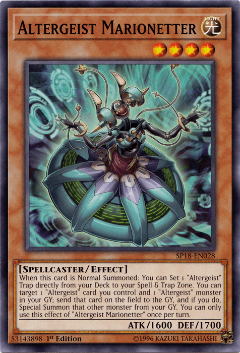 1st Edition, Common, Effect Monster, Light, Spellcaster, Star Pack VRAINS Altergeist Marionetter [SP18-EN028] Common - Trading Card World