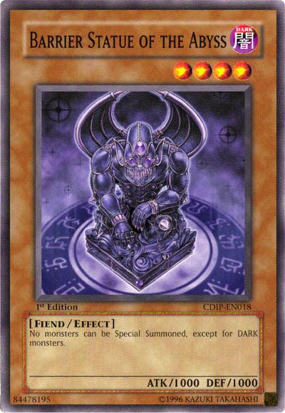 1st Edition, Common, Cyberdark Impact, Dark, Effect Monster, Fiend, Unlimited Barrier Statue of the Abyss [CDIP-EN018] Common - Trading Card World