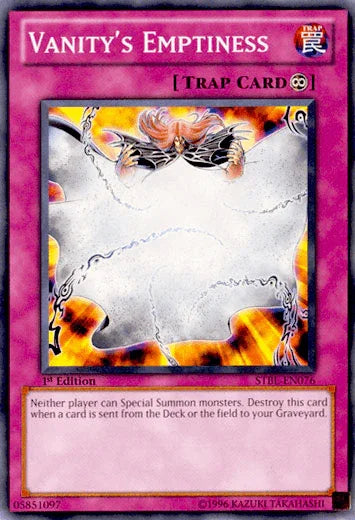 1st Edition, Common, Continuous Trap, Starstrike Blast, Trap Vanity's Emptiness [STBL-EN076] Common - Trading Card World
