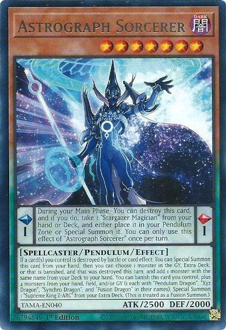 1st Edition, Dark, Pendulum/Effect Monster, Rare, Spellcaster, Tactical Masters Astrograph Sorcerer [TAMA-EN040] Rare - Trading Card World