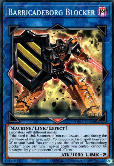 Dark, Link/Effect, Machine, OTS Tournament Pack 15, Super Rare, Unlimited Barricadeborg Blocker [OP15-EN006] Super Rare - Trading Card World