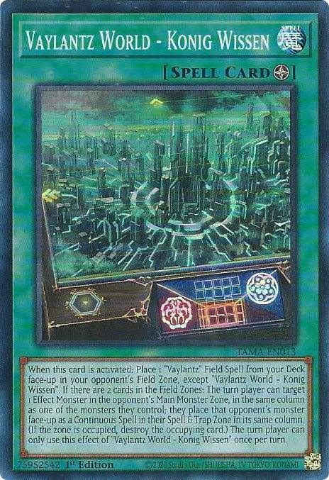 1st Edition, Field Spell, Spell, Super Rare, Tactical Masters Vaylantz World - Konig Wissen [TAMA-EN013] Super Rare - Trading Card World