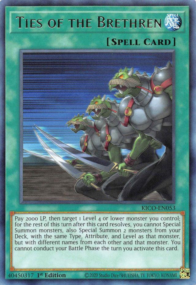 1st Edition, King's Court, Normal Spell, Rare, Spell Ties of the Brethren [KICO-EN053] Rare - Trading Card World